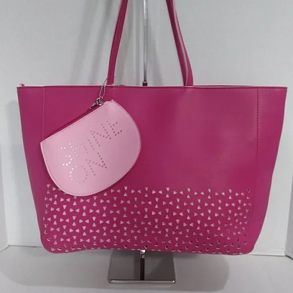 Bath & Body Works VIP Hot Pink Cutlet Tote Bag With Shine On Coin Pouch *NWT* - Picture 3 of 12